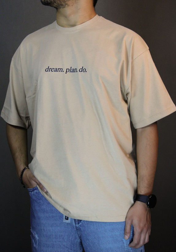 تیشرت لش مردانه پنبه براش dream.plan.do