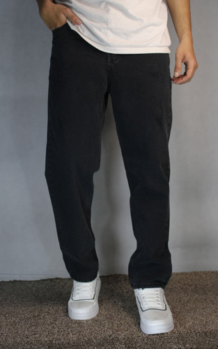 شلوار جین پَر مام فیت مردانه – رنگ ذغالی (سایز ۴۲ تا ۵۰)