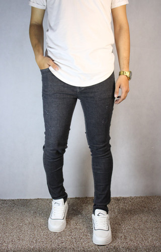 شلوار جین مردانه مدل اسکینی ذغالی