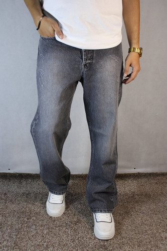 شلوار جین پَر نیمبگ مردانه – رنگ ذغالی سنگشور (سایز ۳۲ تا ۳۸)