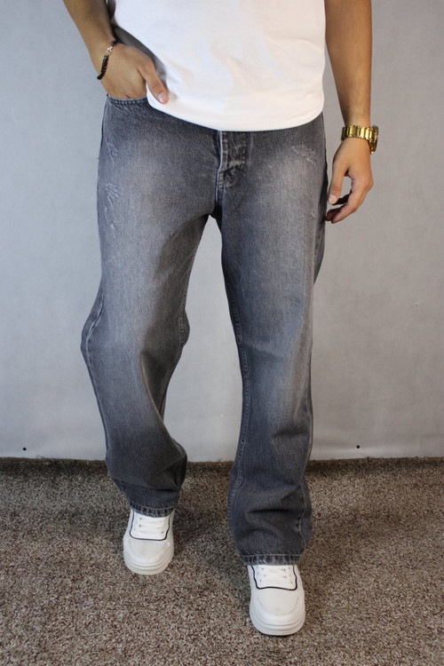 شلوار جین پَر نیمبگ مردانه – رنگ ذغالی سنگشور (سایز ۳۲ تا ۳۸)