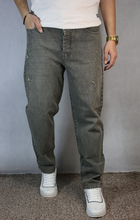 شلوار جین مام فیت مردانه - رنگ جین سبز ( 42 تا 50)