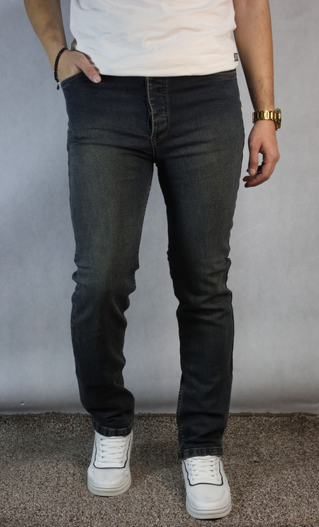 شلوار جین ترک راسته مردانه رنگ آبی سنگشورشده (42 تا ۵۲)